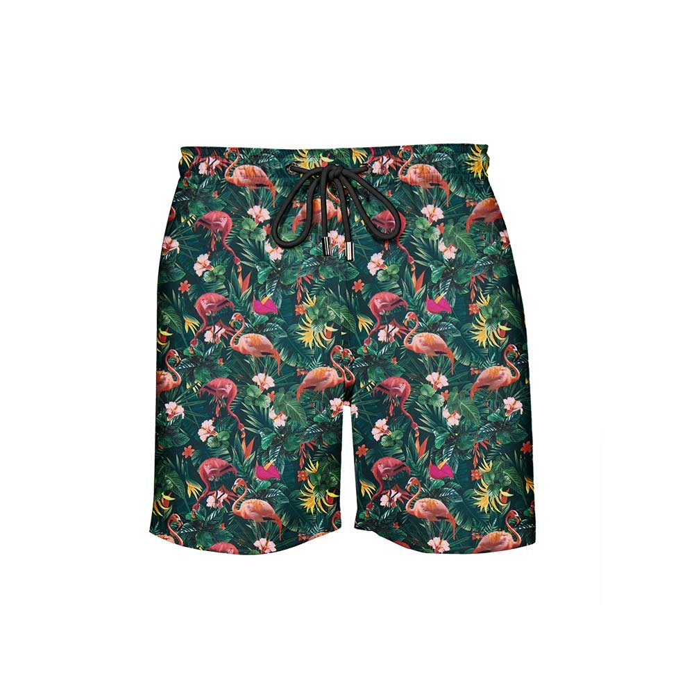 House of Malabar Swim Shorts - Green Fever - Tropical