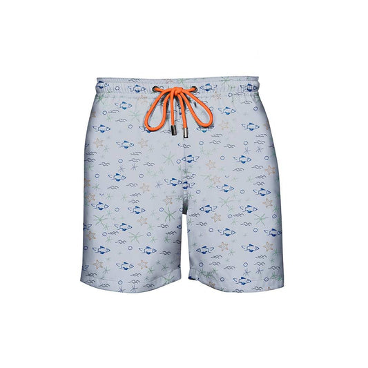 House of Malabar Swim Shorts - Ocean Life White