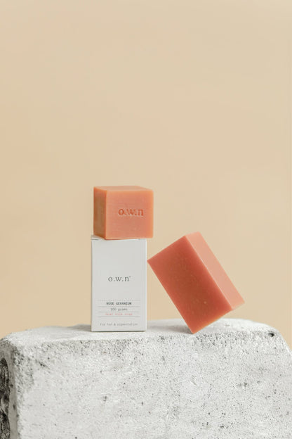 OWN Soaps ROSE GERANIUM goat milk soap
