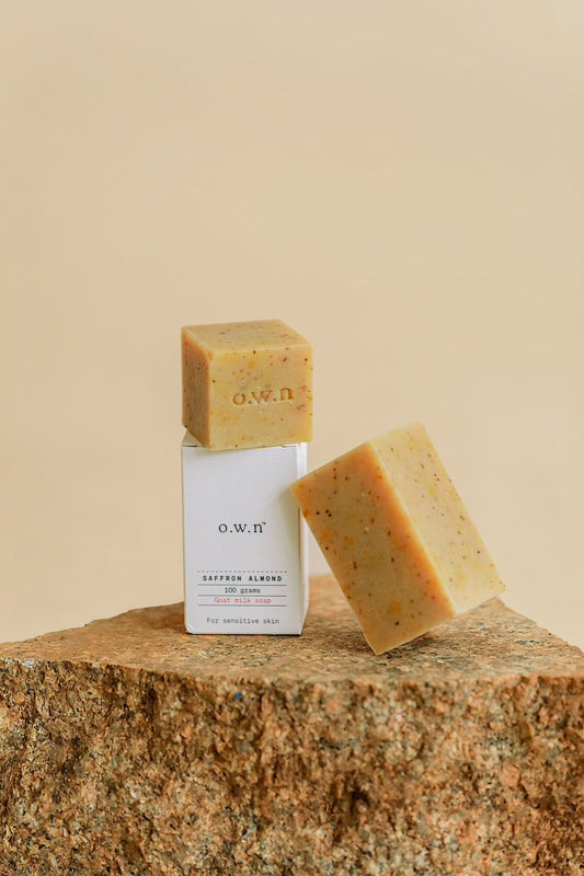 OWN Soaps SAFFRON ALMOND goat milk soap
